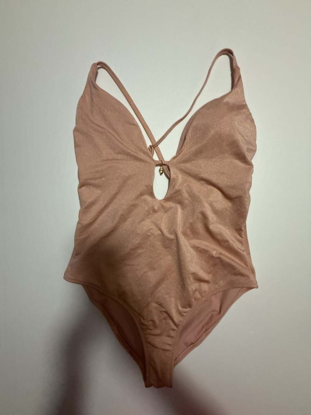 Shade & Shore Women's Sparkle Plunge Cut-Out One-Piece Swimsuit
